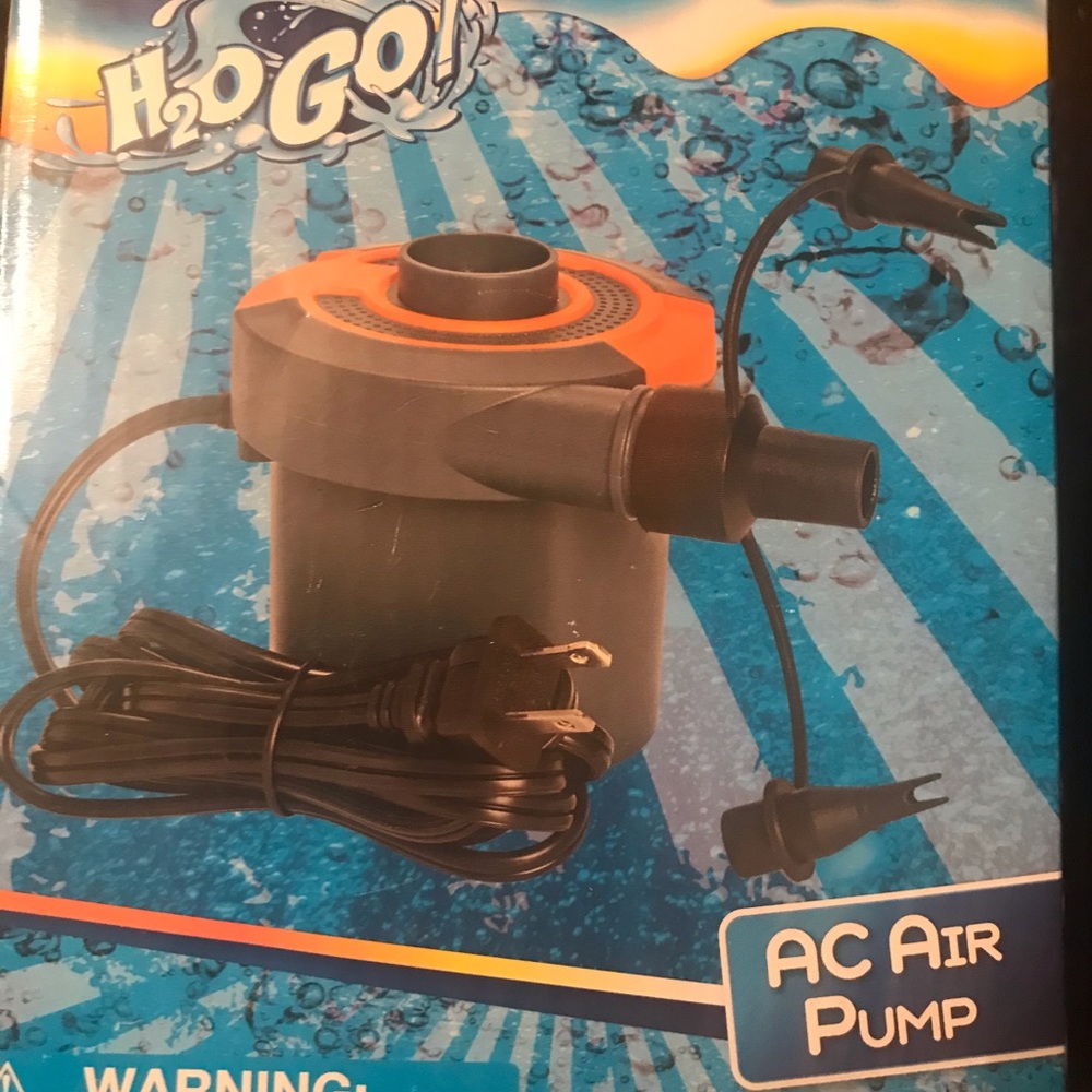 New Electric AC Air Pump 3 Valve Adaptors Inflates & Deflates